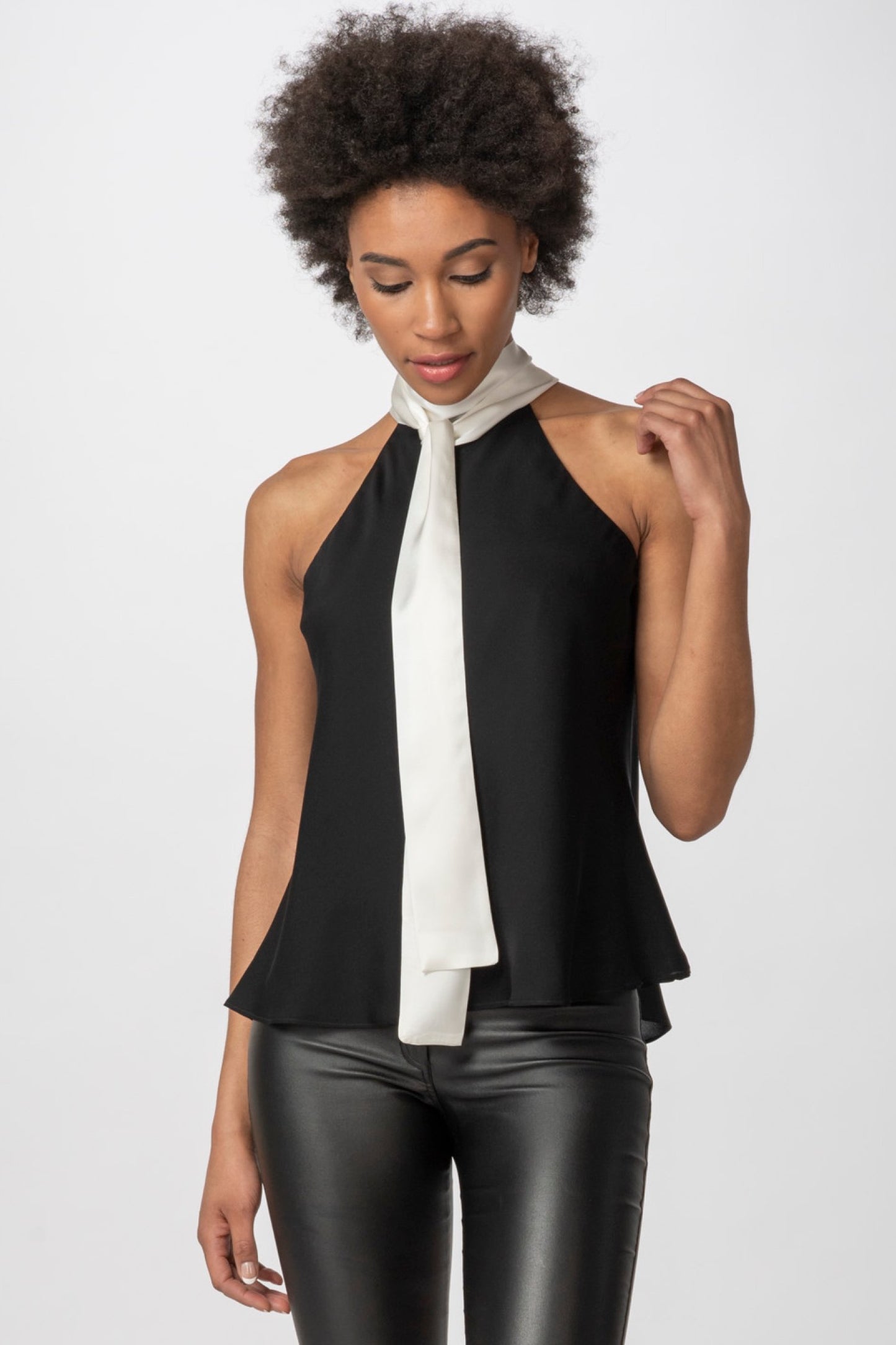 Black with white tie