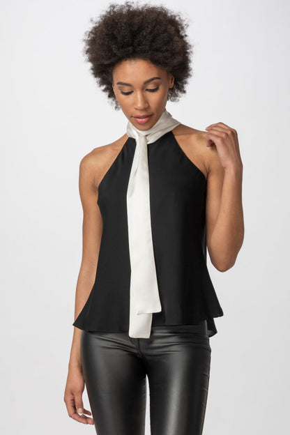 Black with white tie