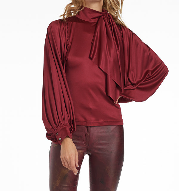 Bubble High-Neck Blouse