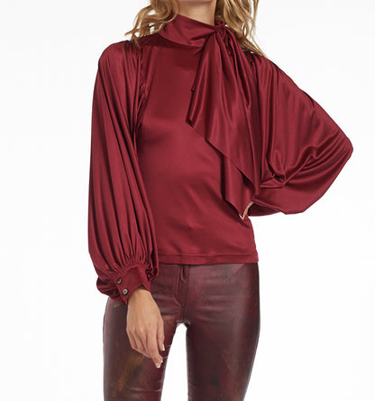 Bubble High-Neck Blouse