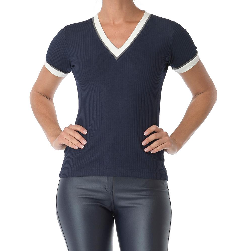 Navy with White Rib Trim