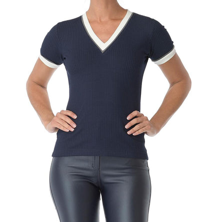 Navy with White Rib Trim