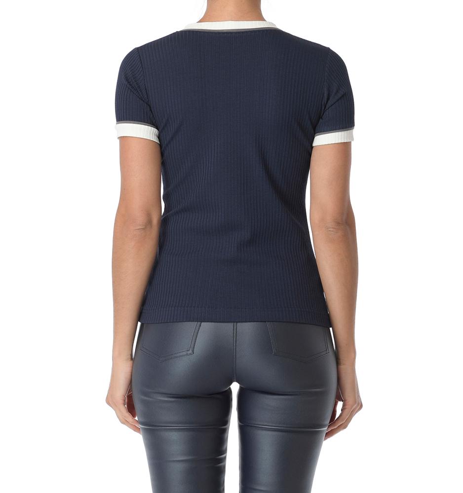 Navy with White Rib Trim