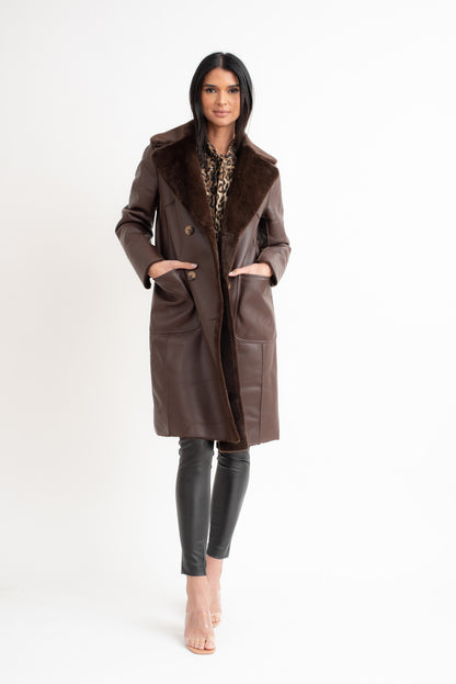 Reversible Faux Shearling Coat Jacket