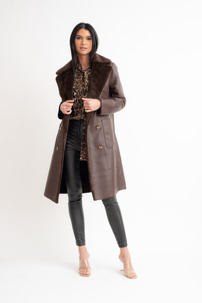 Reversible Faux Shearling Coat Jacket