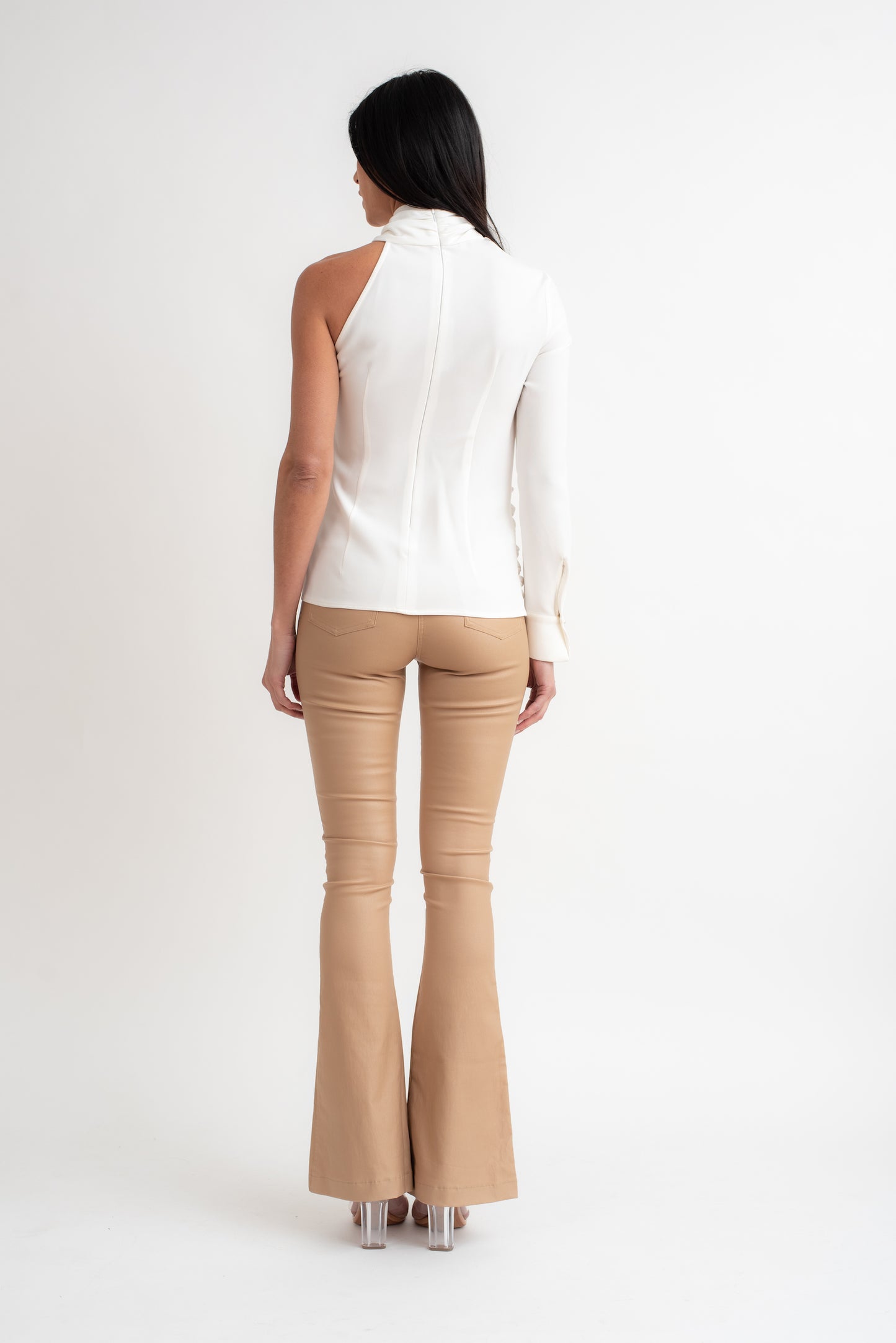 One shoulder criss-cross blouse